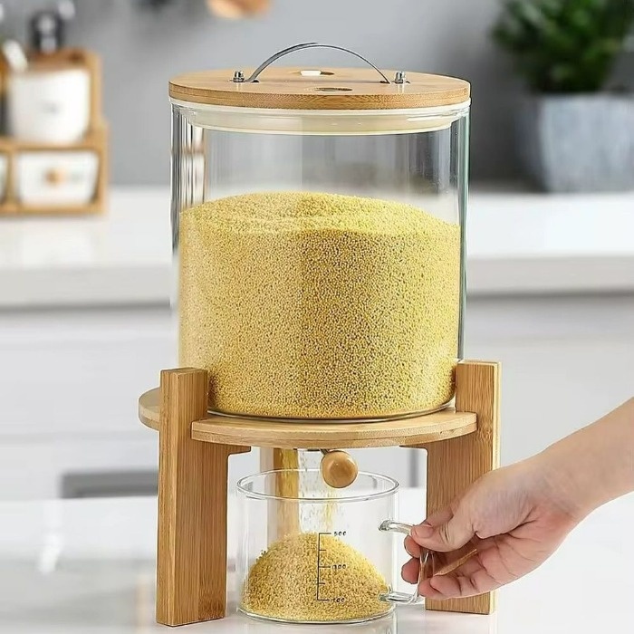 مدل سطل برنج ساده و شیک مخصوص روی کابینت آشپزخانه