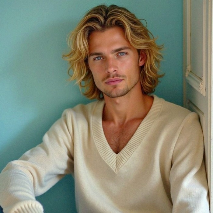 مدل موی بلند با فرق وسط مدل موی بلند مردانه