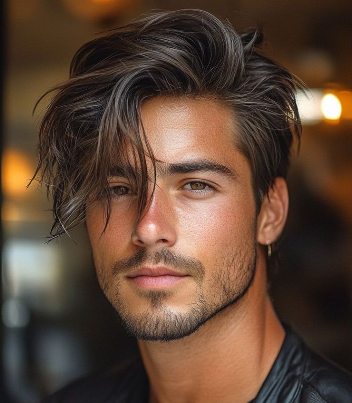 مدل موی مردانه کج با سوییپ به پهلو مدل موی کج با سوییپ به پهلو