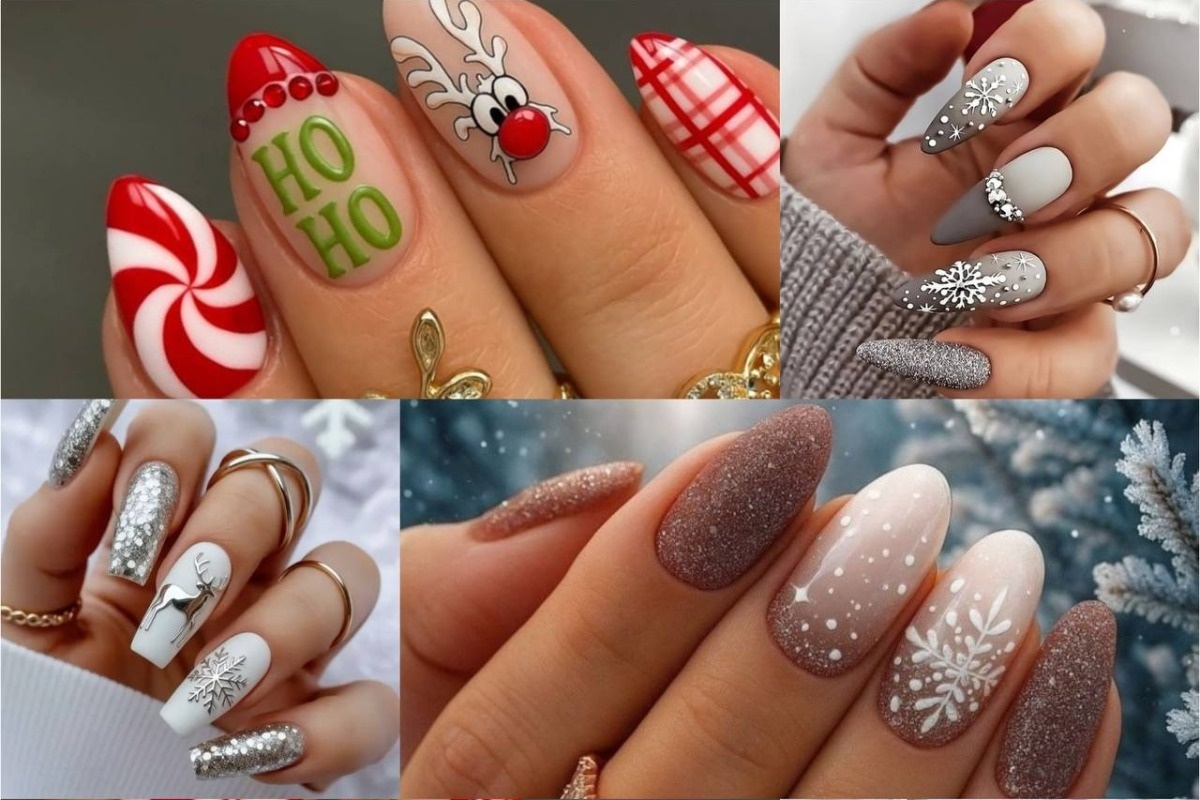 طرح ناخن کریسمس