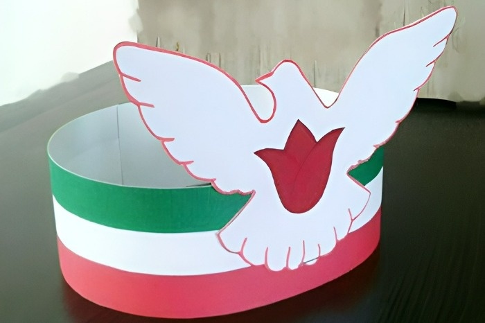 تاج پرچم ایران با کاغذ رنگی
