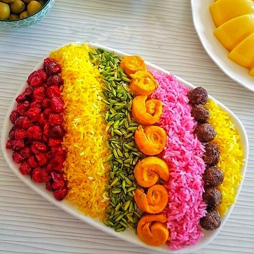 ایده تزیین برنج با لبو