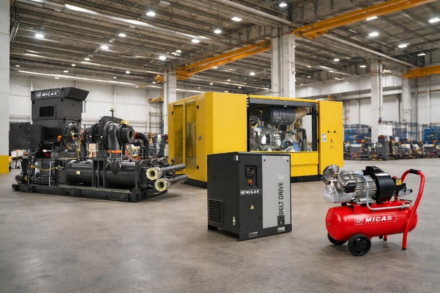 انواع کمپرسور های صنعتی