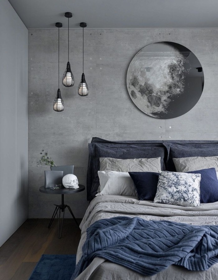 اتاق خواب طوسی و آبی