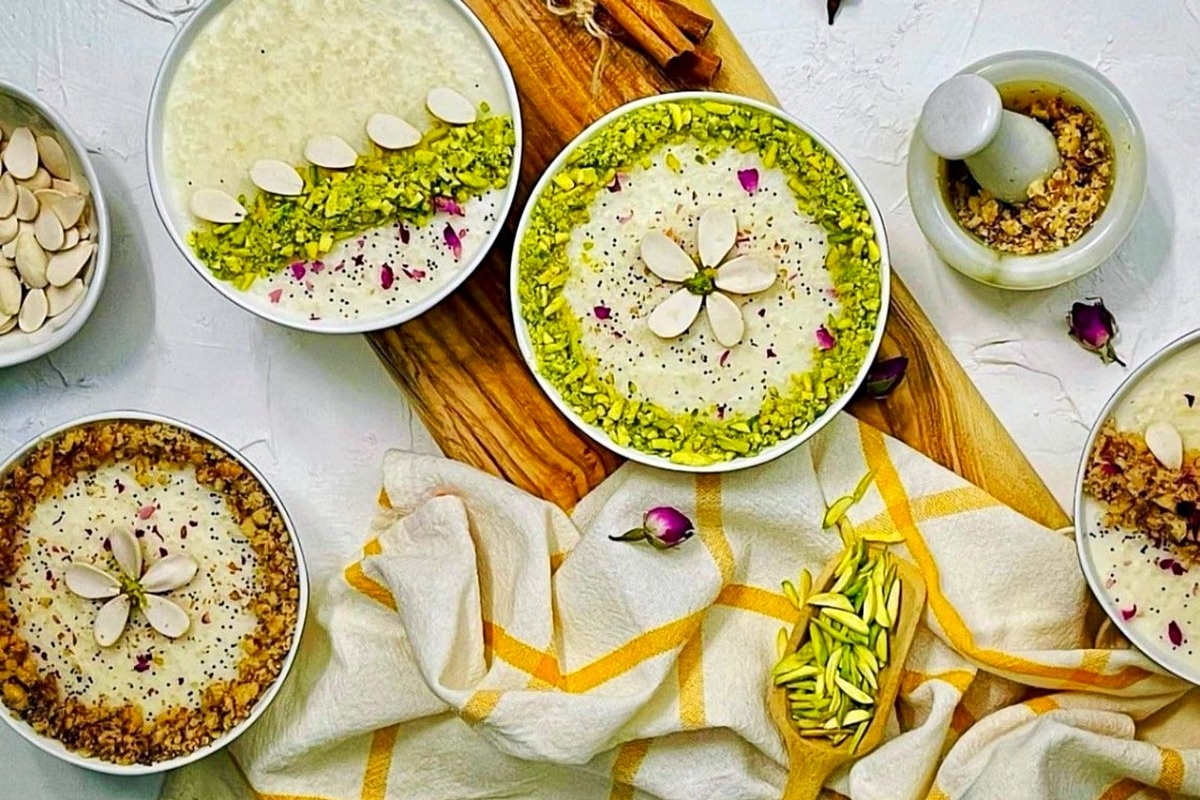 فرنی با آرد برنج