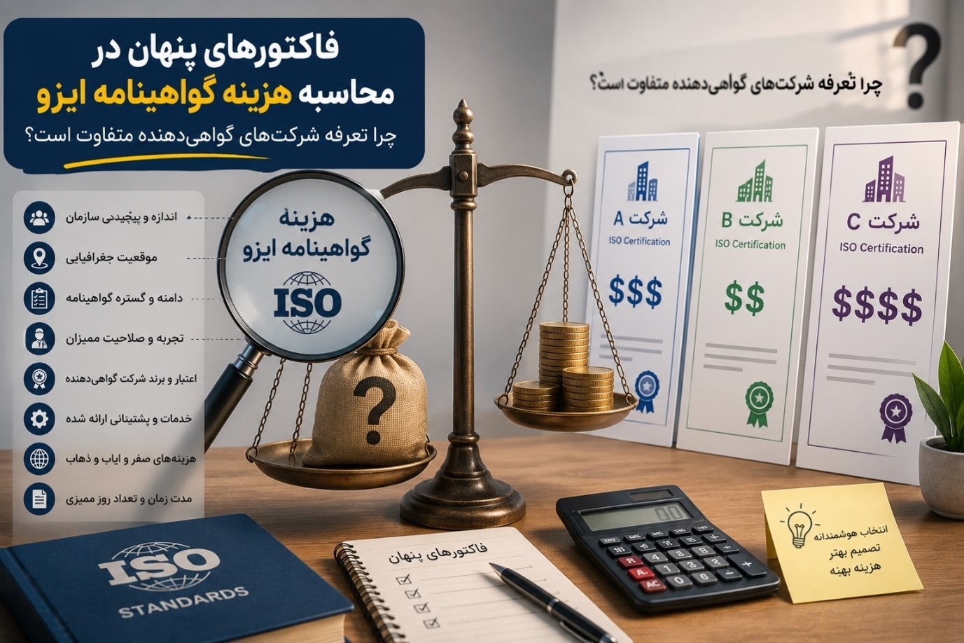 هزینه گواهینامه ایزو