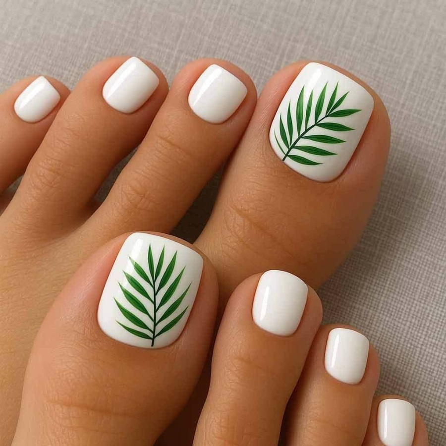 طراحی ناخن پا تابستانی