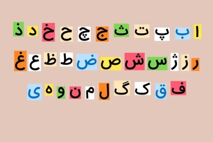آموزش حروف الفبای فارسی 