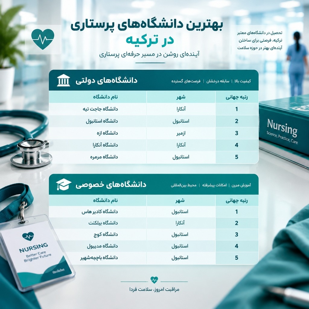 بهترین دانشگاه‌های رشته پرستاری در ترکیه