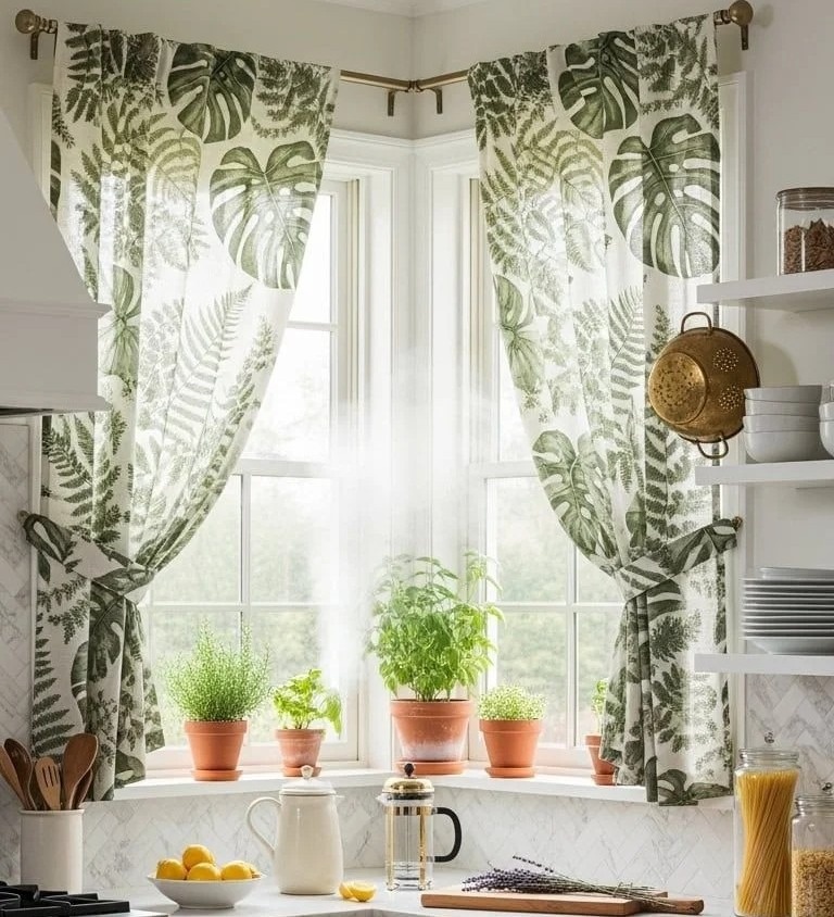 پرده حریر برای آشپزخانه