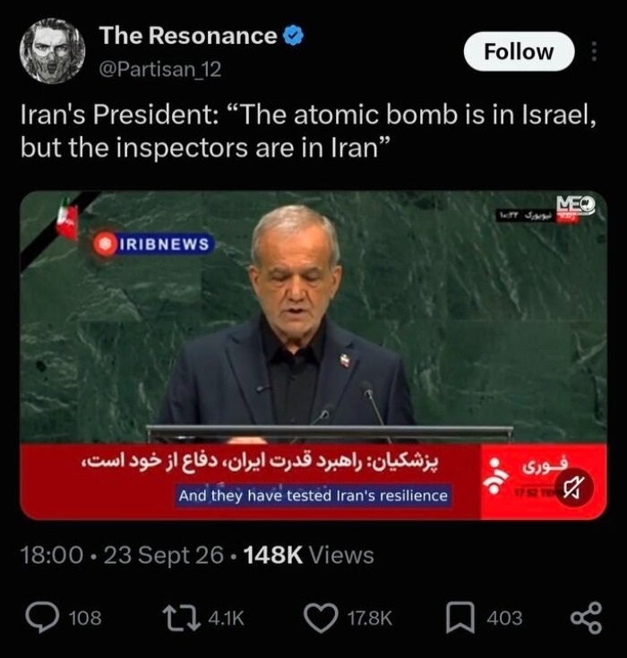 بازتاب گسترده سخنرانی پزشکیان در سازمان ملل میان کاربران خارجی