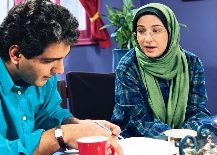 لاله صبوری و مهران مدیری در سریال جنگ ۷۷
