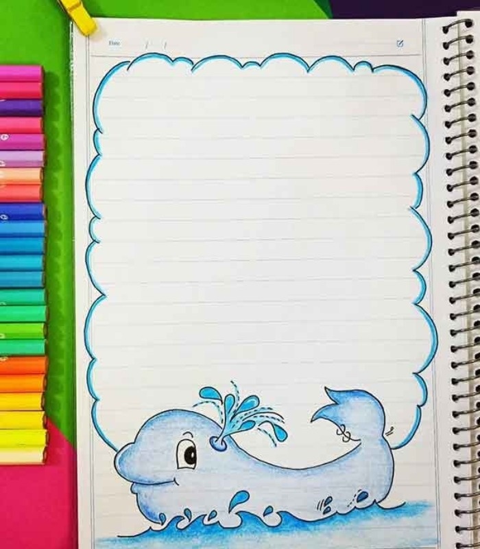 نقاشی برای دفتر مشق دخترانه