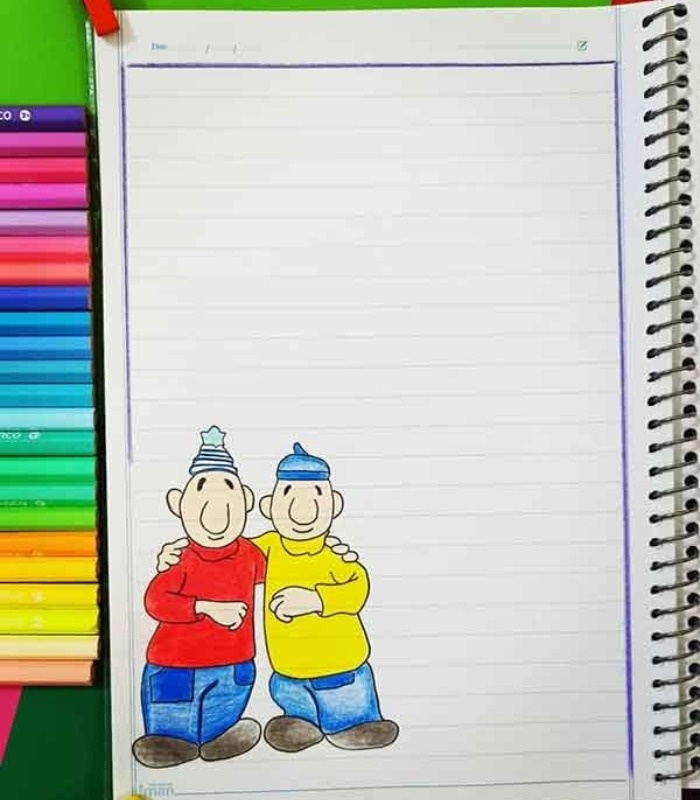 نقاشی برای دفتر مشق پسرانه