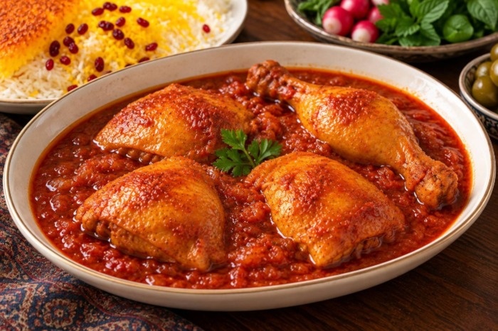 خورشت مرغ زعفرانی