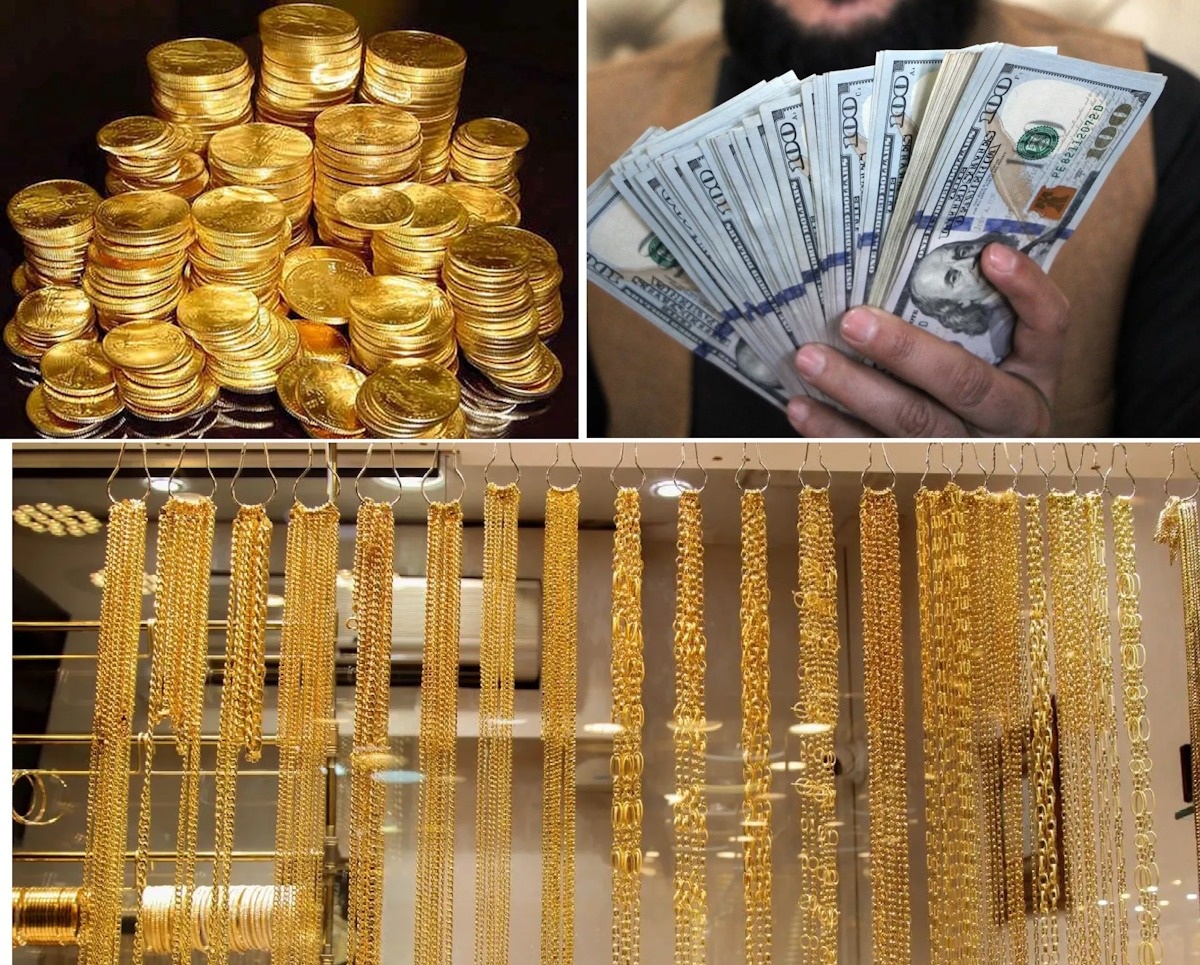 طلا، سکه، دلار