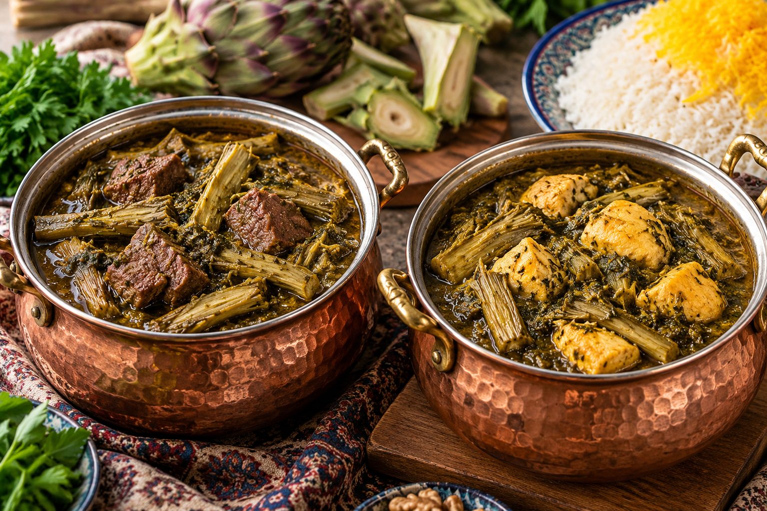 راز خوشمزگی خورش کنگر مجلسی شیرازی و کرمانشاهی