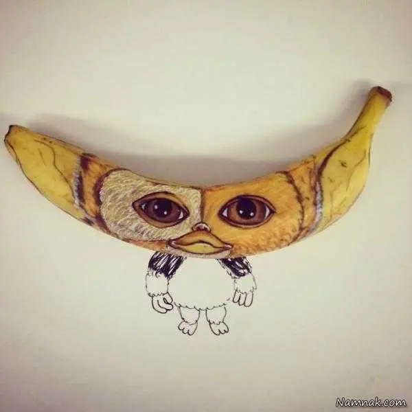طراحی جالب چهره روی موز