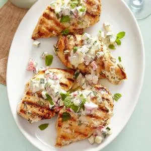 مرغ کبابی با ماست و ریحان