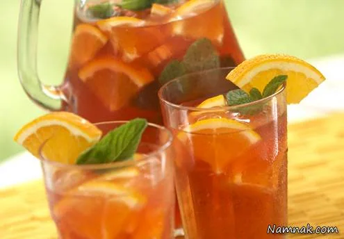 نوشیدنی چای سرد با پرتقال