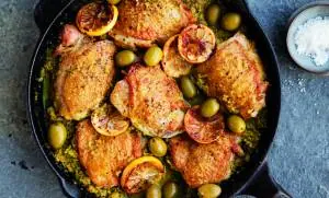 مرغ با لیمو و زیتون
