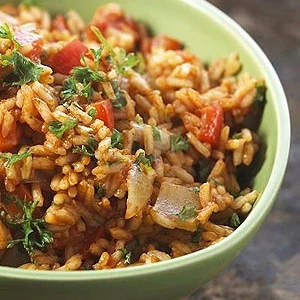پلو قهوه ای با سبزیجات