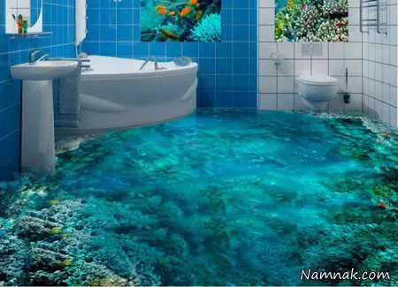کفپوش سه بعدی سرویس بهداشتی