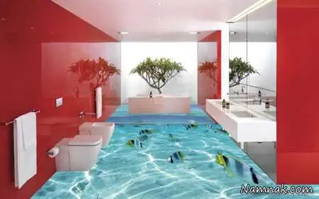 کفپوش سه بعدی سرویس بهداشتی