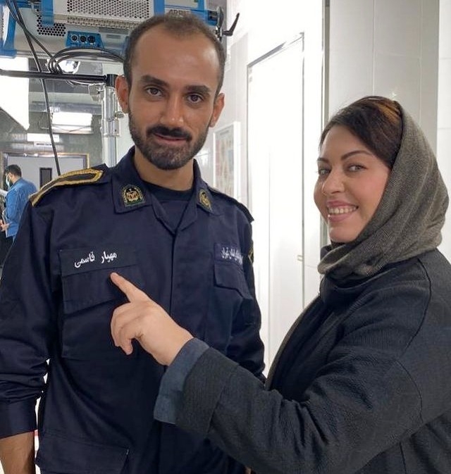 گیتی قاسمی در پشت صحنه فیلم حکم تجدیدنظر گیتی قاسمی