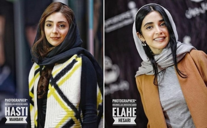 الهه حصاری و هستی مهدوی فر در افتتاحیه فیلم گربه سیاه الهه حصاری و هستی مهدوی فر