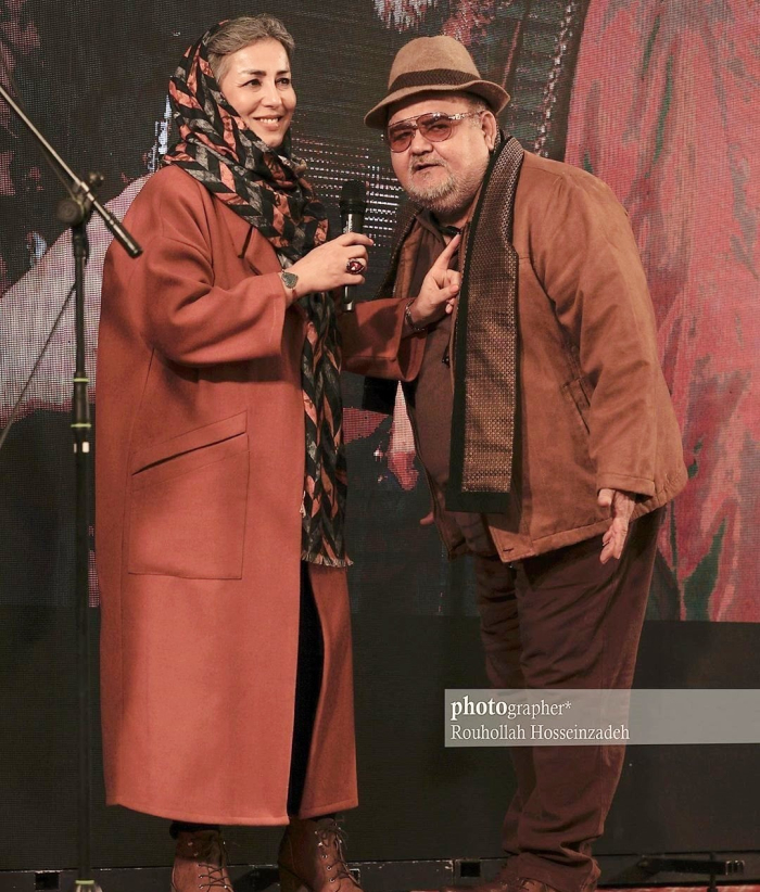 اکبر عبدی و همسرش