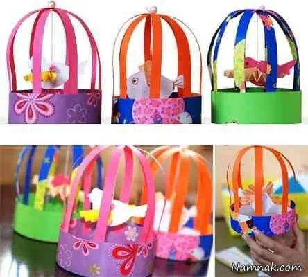 قفس با کاغذ رنگی