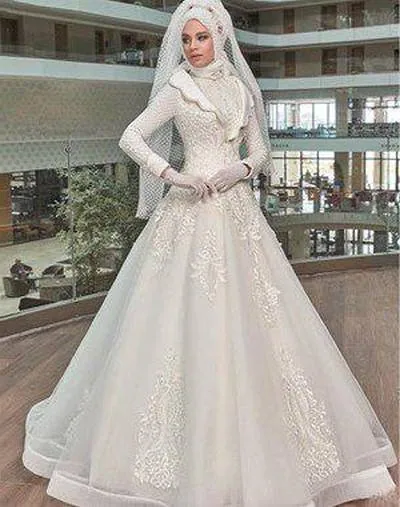  لباس عروس محجبه کار شده