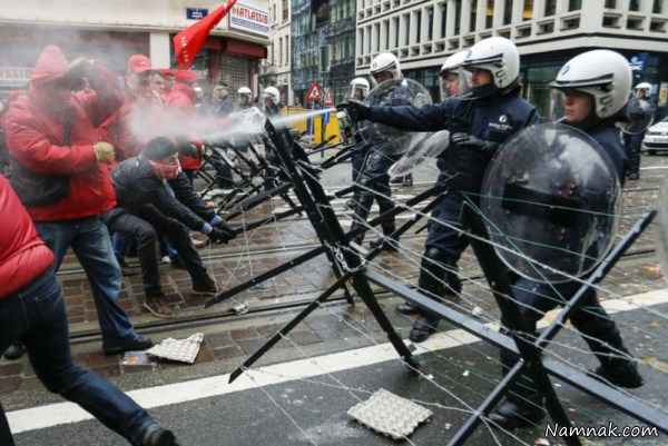 درگیری پلیس با معترضین