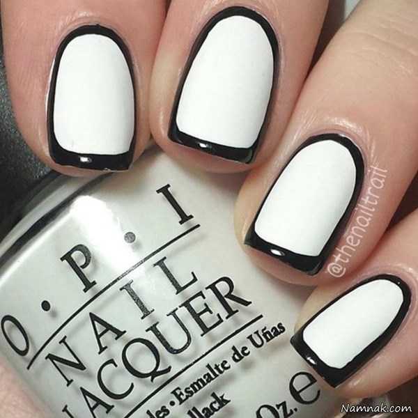طراحی ناخن با لاک مشکی