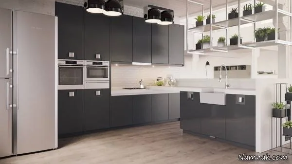 کابینت آشپزخانه سفید مشکی ایرانی کابینت آشپزخانه سفید مشکی