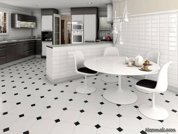 عکس کابینت آشپزخانه سفید مشکی کابینت آشپزخانه سفید مشکی