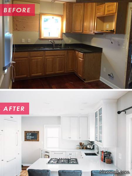 قبل و بعد آشپزخانه 