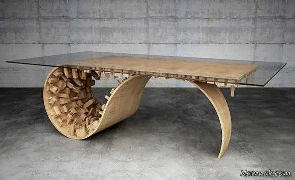 میز چوبی سه بعدی