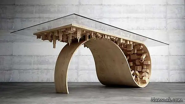 میز چوبی سه بعدی