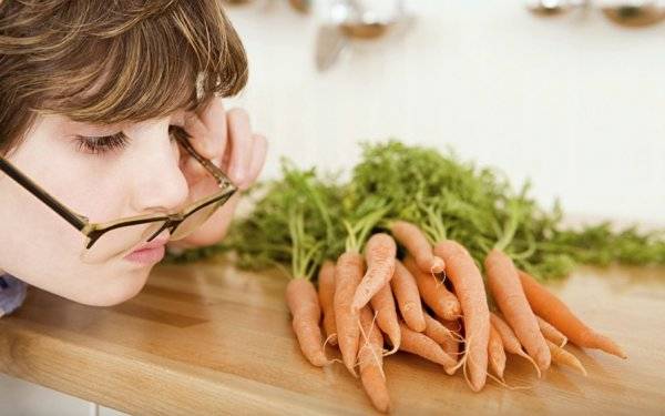 هویج برای بینایی کودک