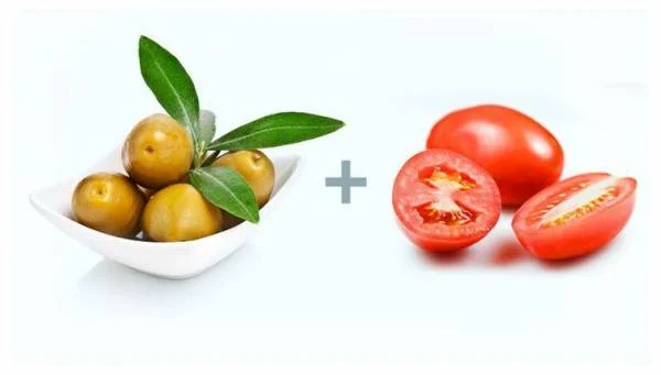 زیتون و گوجه فرنگی