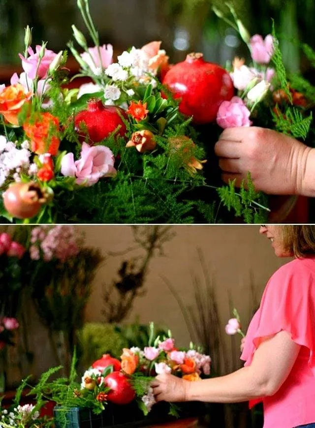 تزیین سبد گل شب یلدا