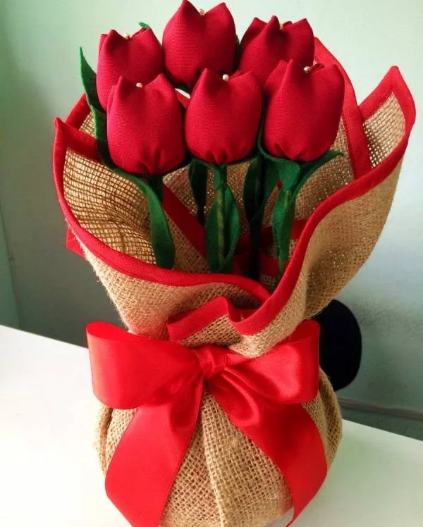 دسته گل پارچه ای