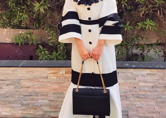 مانتو سفید مشکی