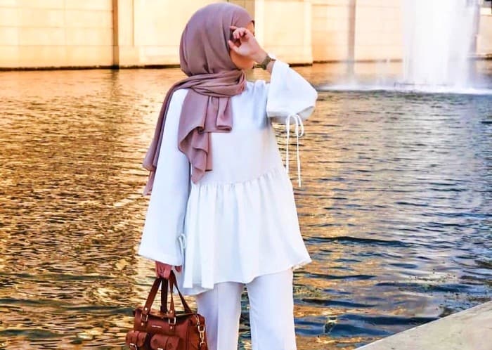 شال مناسب مانتو سفید