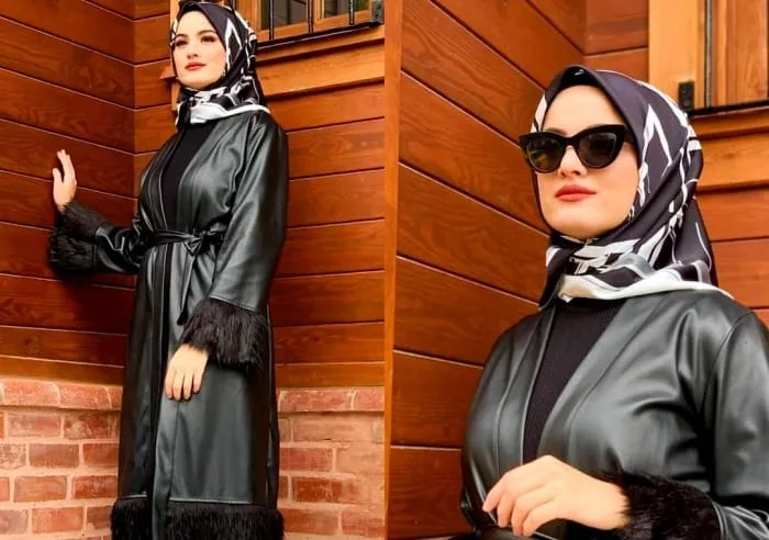 ست روسری با مانتو مشکی