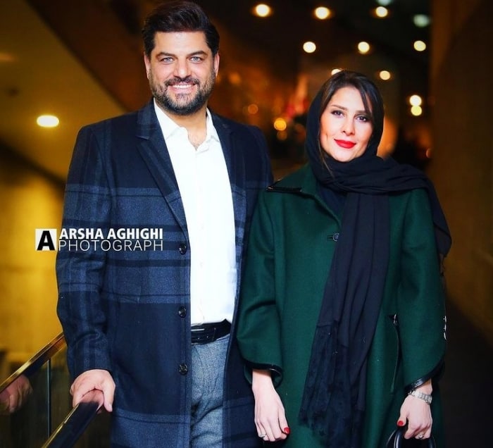 سام درخشانی و همسرش عسل امیر پور سام درخشانی و همسرش