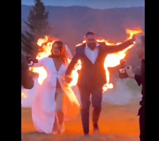 آتش گرفتن عروس داماد
